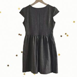 Madewell Ponte Knit Gray Screenplay Cap Sleeve Pleated Dress w/ Pockets size S